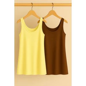 2 Adet A Kesim Rahat Kalıp Basic Kalın Askılı Atlet Tişört