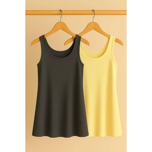 2 Adet A Kesim Rahat Kalıp Basic Kalın Askılı Atlet Tişört