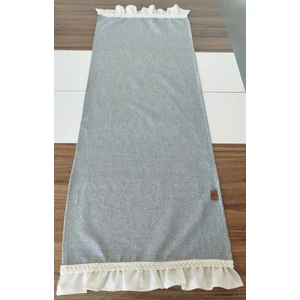 Naturel Organik Yumuşak Keten Fırfırlı Runner 47X120 cm