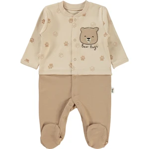 Civil Baby Erkek Bebek Patikli Tulum 1-6 Ay Fil Dişi