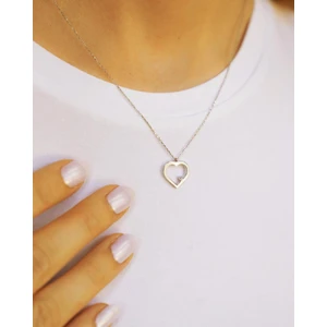 G&A Jewels Pırlantalı 14 Ayar Altın Kalp Kolye