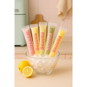 50 Adet Tek Kullanımlık Buzella  Torbası Kilitli Dondurucu Meyve Suyu Poşeti 5.5X22+