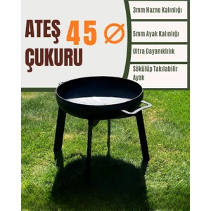 Ateş Çukuru Bahçe Şöminesi Demonte Ateş Çukuru (45CM)
