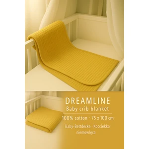 %100 Pamuk  Bebek Karyola Battaniyesi 75x100 Hardal