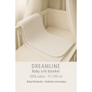 %100 Pamuk Bebek Karyola Battaniyesi 75x100 Açık Gri-Beyaz
