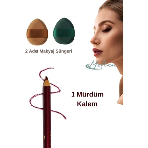 1 Suya Dayanıklı Dolgun Dudak Göz Pürüzsüz Eyeliner Kaş Boyama Kalemi Peeling Dudak 2 Makyaj Süngeri
