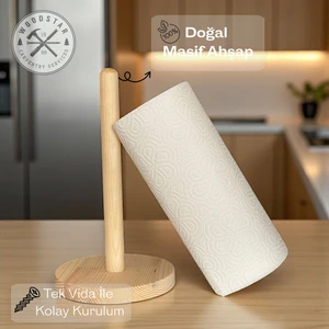 Ahşap Peçetelik & Kağıt Havluluk – Doğal Ahşap Napkin Holder ve Paper Towel Dispenser Mutfak Dekoru