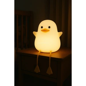 Ördek Figürlü Silikon Rgb Dokunmatik Gece Lambası USB Şarjlı Loş Işık Bebek Odası