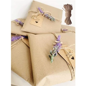 50 Adet 17X26 (Ipli) Hazır Kraft Hediye Paketi Kalın Otantik Hediye Ambalaj Kağıdı