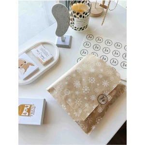 50 Adet 18X30 Kar Desenli Orta Boy Hediye Paketi Yılbaşı Noel Temalı Hediye Ambalaj Kese Kağıdı