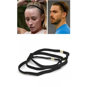 3 Adet Unisex Sporcu Saç Bandı Yoga Bant Sporcu Bandı Siyah Lastik Saç Bandı Ince Lastik Bant
