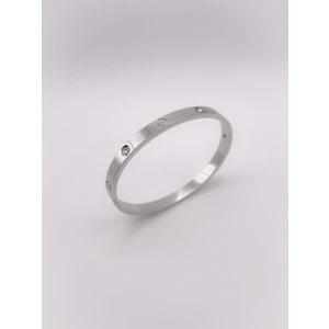 Çelik Marka Model Taşlı Bileklik - Gümüş