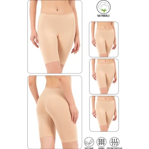 Özkan 0413 3'lü Paket Kadın %95 Pamuklu Likralı Süprem Kumaş Esnek Rahat Yumuşak Diz Üstü Toparlayıcı Yüksek Bel Kısa Tayt