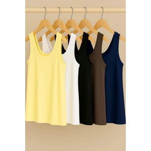 5 Adet A Kesim Pamuklu Kalın Askılı Atlet Tişört