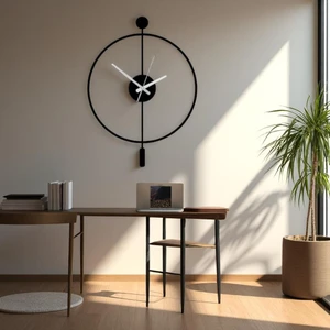 Minimalist Siyah Ahşap Duvar Saati – 49X38CM Sessiz Quartz Mekanizma