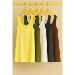 5 Adet A Kesim Pamuklu Kalın Askılı Atlet Tişört