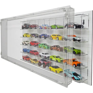 Şeffaf Raflı Şeffaf Kapaklı Hobi Araba Rafı 25'li