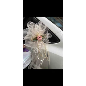 10 Adet Bohça Valiz Konvoy Süsü 27 cm çapında şakayık çiçekli doğal rafya ve gerçek çiçekle süslü 27 cm üst çapında 75 cm kuyruk boyu