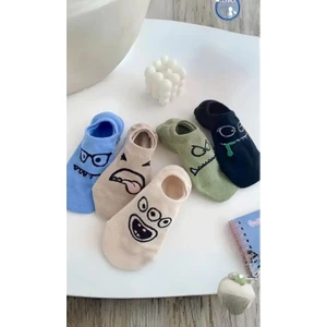 Sneakers Görünmez Karakter Desenli Ultra Hafif ve Terletmeyen 5'li Çorap Seti