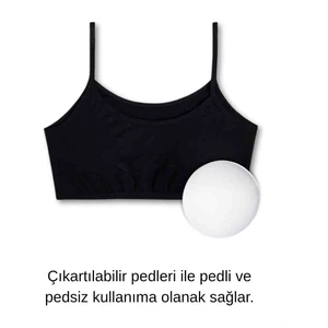 %95 Pamuklu Ince Askılı Kız Çocuk Alıştırma Sütyeni | Yarım Atlet