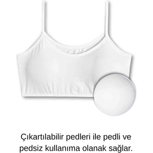 %95 Pamuklu Ince Askılı Kız Çocuk Alıştırma Sütyeni | Yarım Atlet