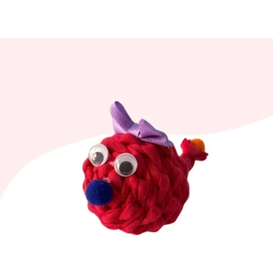 Çıngıraklı Örme Kedi Oyuncağı 9cm Kırmızı