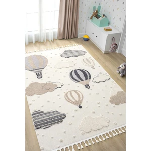 Krem Yumuşak Bukleli Balonlu Bulutlu Dokuma Halı Bebek Odası Çocuk Odası Genç Odası Halısı 16