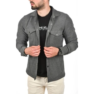 Örme Kalın Kumaş Gömlek Yaka Çıtçıtlı Cepleri Kapaklı Spor Ceket 2500557