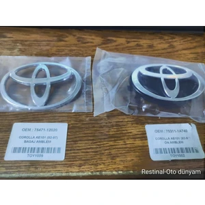 Yüksek Aksesuar Toyota Corolla AE101 Kasa Ön ve Arka Logo Amblem Takımı (92-97 Uyumlu)