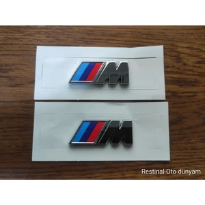Bmw F10 & Bmw F20 Yan Çamurluk Bmw M Logo Metal Amblem ( 2 Adet ) Bmw M Rozet Logo Arma