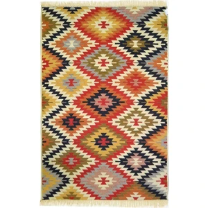 Çift Taraflı Yıkanabilir Geleneksel Anadolu Zilli Motif Kilim Yolluk