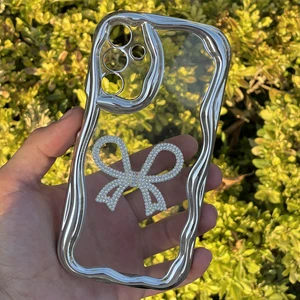 Samsung Galaxy A05S Kılıf Gümüş Taşlı Darbe Önleyici Silikon Kapak