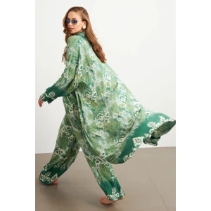 Cool & Sexy Kadın Yeşil Kaftan Takım Sİ159