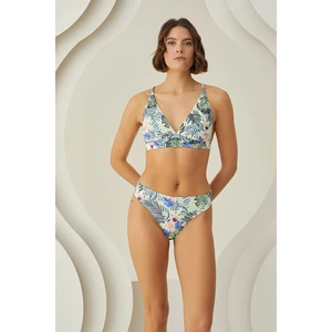 Nbb Renkli Branch Flower Kapsız Bikini Takımı