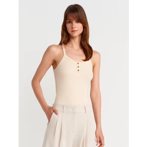 21106 Düğme Detaylı Askılı Atlet-Taş