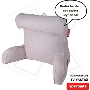 Comfortplus Tv Yastığı Kollu Okuma Yastığı, Sırt Destek Yastığı, Üçgen Yastık, Bel Yastığı Pembe
