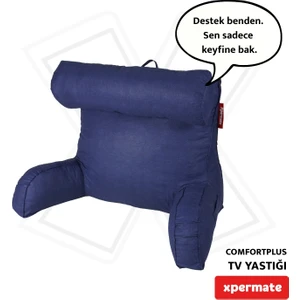Comfortplus Tv Yastığı Kollu Okuma Yastığı, Sırt Destek Yastığı, Üçgen Yastık, Bel Yastığı Lacivert