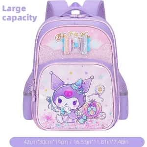 Sanrio Kuromi Mymelody Su Geçirmez Sırt Çantası, Sevimli Çizgi Film Büyük Kapasiteli Okul Çantası, Şık Gündelik Gündelik, Çoklu Cepscolor: Kuromi-A (Yurt Dışından)