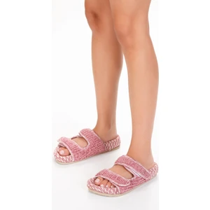 Çinta Pembe Beyaz Ev Terliği