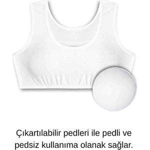 %95 Pamuklu Kalın Askılı Kız Çocuk Alıştırma Sütyeni | Yarım Atlet