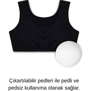 %95 Pamuklu Kalın Askılı Kız Çocuk Alıştırma Sütyeni | Yarım Atlet
