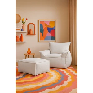 Notre Dekoratif Buklet Koltuk Seti-Beyaz