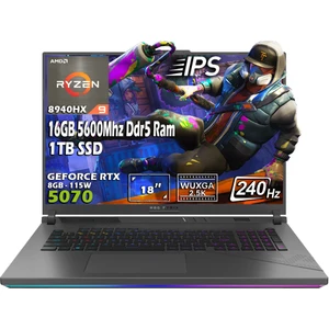 ASUS ROG Strix G18 G814PP-S9045-GAMING AMD Ryzen 9 8940HX 16GB 1TB SSD RTX5070 Freedos 18" WQXGA 240Hz Taşınabilir Bilgisayar