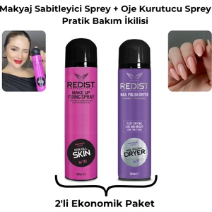 Makyaj Sabitleyici Sprey + Redist Oje Kurutucu Sprey | Pratik Bakım İkilisi