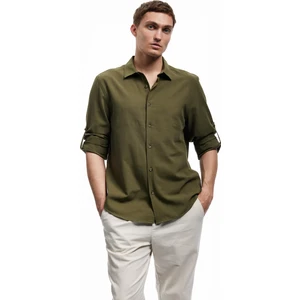 Pamuklu Regular Fit Klasik Yaka Uzun Kollu Gömlek