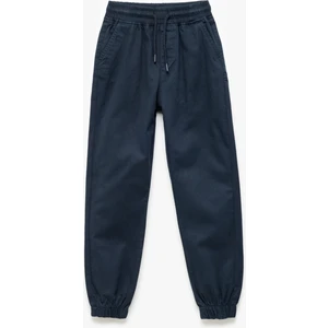 Beli Bağcıklı Cep Detaylı Pamuklu Gabardin Jogger Pantolon