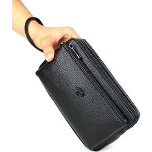 Erkek Siyah El Çantası Bileklik Kemerli Portföy Çanta El Çantası