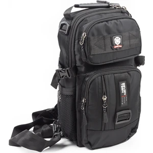 Çokgözlü Imperteks Kumaş Günlük Sırt Çapraz Göğüs El ve Omuz Çantası Unisex Siyah Body Bag 912