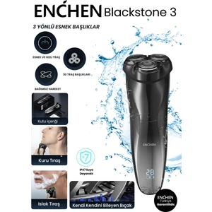 Blackstone 3 Siyah Şarj Edilebilir Islak Kuru Çift Kullanımlı Elektrikli Traş Makinesi