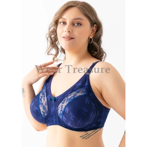 Wear Treasure Kadın Büyük Beden Dantel Detaylı 3 Kopçalı Toparlayıcı Penye Desteksiz Telsiz Kapsız Anne Sütyeni